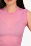 Dolce & Gabbana Pink Sheer Knit Tank Top Size 40