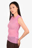 Dolce & Gabbana Pink Sheer Knit Tank Top Size 40
