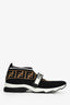 Fendi Black/Brown Zucca Knit Fabric Rockoko Slip On Sneakers Size 40