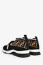 Fendi Black/Brown Zucca Knit Fabric Rockoko Slip On Sneakers Size 40