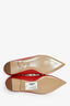 Valentino Red Leather Rockstud Cage Pointed Toe Ballet Flats Size 40