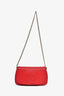 Gucci Red Grained Leather Soho Chained Shoulder Bag