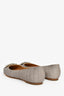 Salvatore Ferragamo Grey Crocodile Embossed Bow Flats Size 7