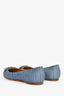 Salvatore Ferragamo Blue Crocodile Embossed Bow Flats Size 7