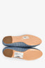 Salvatore Ferragamo Blue Crocodile Embossed Bow Flats Size 7