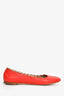 Chloe Red Leather Scalloped Flats Size 37