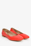 Chloe Red Leather Scalloped Flats Size 37