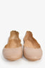 Chloe Nude Leather Scalloped Flats Size 37