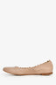 Chloe Nude Leather Scalloped Flats Size 37
