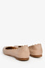 Chloe Nude Leather Scalloped Flats Size 37