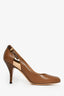 Salvatore Ferragamo Brown Leather Buckle Heels Size 7