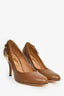 Salvatore Ferragamo Brown Leather Buckle Heels Size 7