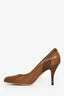 Salvatore Ferragamo Brown Leather Buckle Heels Size 7