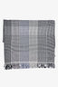 Hermès Blue/White Woven Knit Cashmere Blanket 200