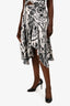 Caroline Constas Black/White Printed Skirt Size L