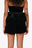Miu Miu Black Velvet Paperbag Logo Shorts Size 40
