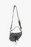 Christian Dior 2019 Blue Oblique Jacquard Mini Saddle Bag With Strap