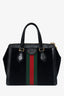 Gucci Black Suede/Patent Web Ophidia Small Tote Bag