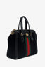 Gucci Black Suede/Patent Web Ophidia Small Tote Bag