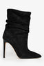 Paris Texas Dark Grey Suede Black Croc Effect Stiletto Booties Size 39