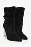 Paris Texas Dark Grey Suede Black Croc Effect Stiletto Booties Size 39