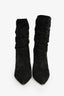 Paris Texas Dark Grey Suede Black Croc Effect Stiletto Booties Size 39