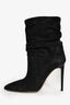 Paris Texas Dark Grey Suede Black Croc Effect Stiletto Booties Size 39