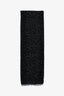 Saint Laurent 2019 Grey/Black Leopard Pattern Cotton Blend Knit Scarf