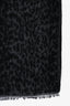 Saint Laurent 2019 Grey/Black Leopard Pattern Cotton Blend Knit Scarf