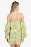 Caroline Constas Yellow/Blue Floral Print Long Sleeve Mini Dress Size S