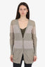 Brunello Cucinelli Taupe/Khaki Striped Cardigan Size L