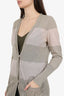 Brunello Cucinelli Taupe/Khaki Striped Cardigan Size L