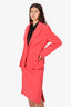 Escada Pink Wool Two-piece Skirt Suits Size 44
