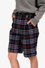 Burberry's Navy Nova Check Wool Shorts Size 12