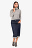 Erika Cavallini Denim Cut Out Pencil Skirt Size 42