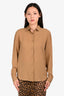 Gucci Brown Silk Monogram Button Down Shirt Size 38