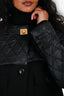 Louis Vuitton Black Quilted Nylon/Fabric Gold Metal Twist Coat Size 36