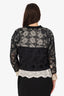 Dries Van Noten Black/Cream Silk/Lace Detail Jacket Size 42