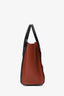 Celine Brown/White/Black Leather Mini Luggage Tote Bag