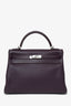 Hermès 2014 Raisin Epsom Leather Retourne Kelly 32 with Strap