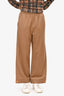 Gucci Khaki Wool GG Button Detail Wide Leg Pants Size 40