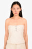 Lovers and Friends Cream Tweed Embellished Strapless Top Size M