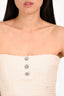 Lovers and Friends Cream Tweed Embellished Strapless Top Size M