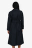 Burberry London Navy Wool Lined Single Breasted Belted Trench Coat Size S