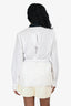 Marni White/Black Cotton Button Down Collared Rouched Top Size 40
