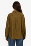 Rag & Bone Green Cotton/Leather Side Tie Detail Long Sleeve Top Size M
