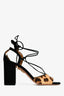 Aquazzura Austin Black/Leopard Pony Hair/Suede Lace-Up Heels Size 38.5