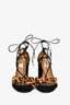 Aquazzura Austin Black/Leopard Pony Hair/Suede Lace-Up Heels Size 38.5