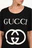 Gucci Black Cotton Logo T-Shirt Size M Mens