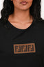 Fendi Black Cotton FF Logo T-Shirt Size L Mens